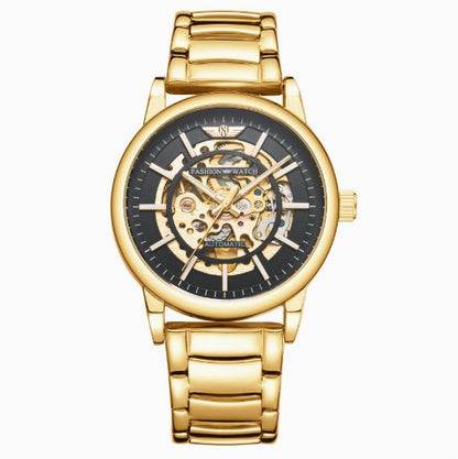 Gold Stainless Steel Waterproof Luxury Wristwatch