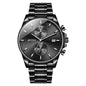 Mens Watch Fashion Sleek Minimalist Quartz Analog Mesh Stainless Steel Waterproof Chronograph Watches for Men with Auto Date