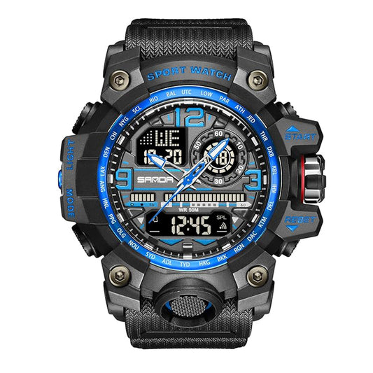 Men's Watches Sports Outdoor Waterproof Military Watch Date Multi Function Tactics LED Face Alarm Stopwatch for Men 3133