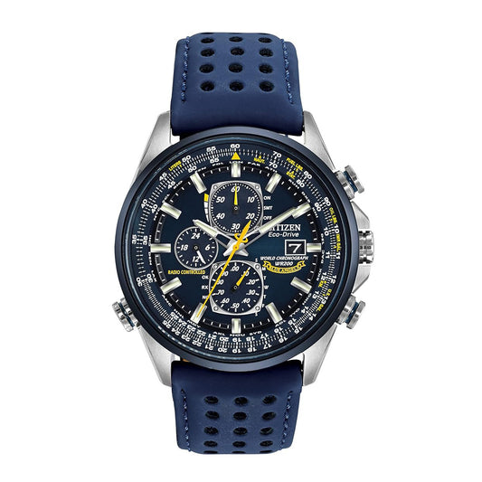 Men's Eco-Drive Sport Luxury World Chronograph Atomic Time Keeping Watch