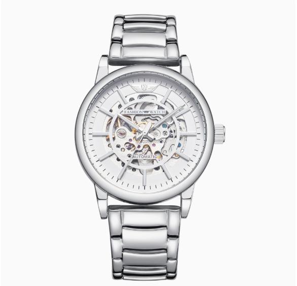 Silver Stainless Steel Waterproof Luxury Wristwatch
