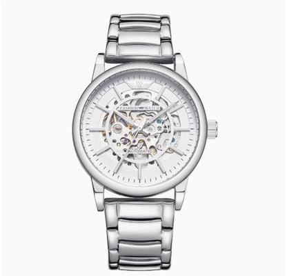 Silver Stainless Steel Waterproof Luxury Wristwatch