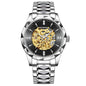 Fully automatic mechanical watch for men's business hollow tourbillon waterproof night light function watch
