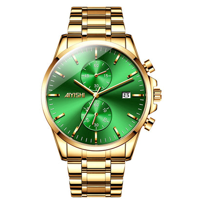 Mens Watch Fashion Sleek Minimalist Quartz Analog Mesh Stainless Steel Waterproof Chronograph Watches for Men with Auto Date