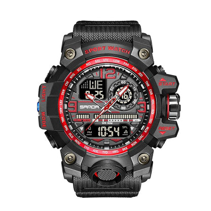 Men's Watches Sports Outdoor Waterproof Military Watch Date Multi Function Tactics LED Face Alarm Stopwatch for Men 3133