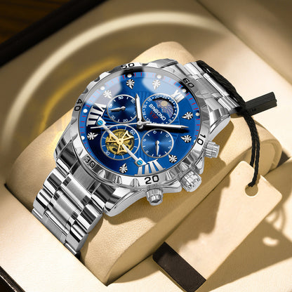 Mens Automatic Mechanical Watches Skeleton Tourbillon Day Date Luxury Self Winding Dress Wrist Watches Luminous