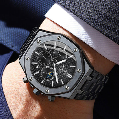 Mechanical Mens Watches Fashion Automatic Male Clock Blue Stainless Steel Waterproof Business Skeleton Watch…