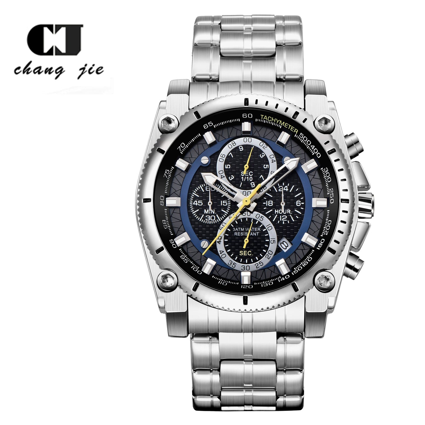 Men's Icon High Precision Quartz Chronograph Watch, Curved Mineral Crystal