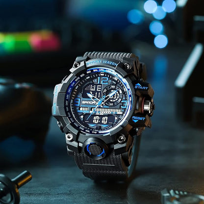 Men's Watches Sports Outdoor Waterproof Military Watch Date Multi Function Tactics LED Face Alarm Stopwatch for Men 3133