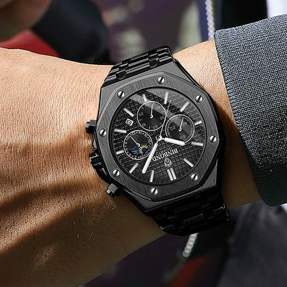 Mechanical Mens Watches Fashion Automatic Male Clock Blue Stainless Steel Waterproof Business Skeleton Watch…