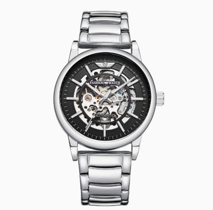 Silver Stainless Steel Waterproof Luxury Wristwatch