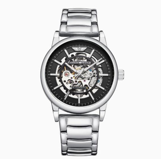 Silver Stainless Steel Waterproof Luxury Wristwatch