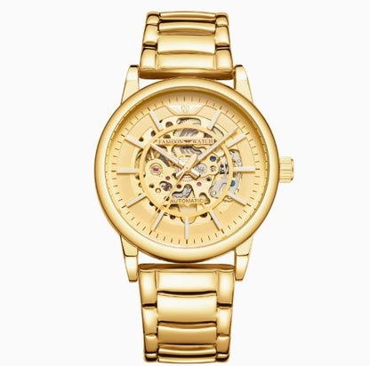 Gold Stainless Steel Waterproof Luxury Wristwatch