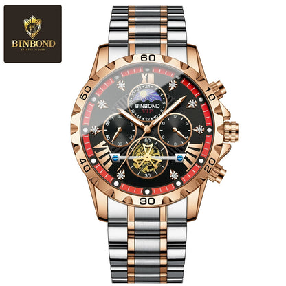 Mens Automatic Mechanical Watches Skeleton Tourbillon Day Date Luxury Self Winding Dress Wrist Watches Luminous
