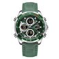 Men's Military Digital Watches Analog Quartz Waterproof Watch Sport Multifunctional Leather Wristwatch