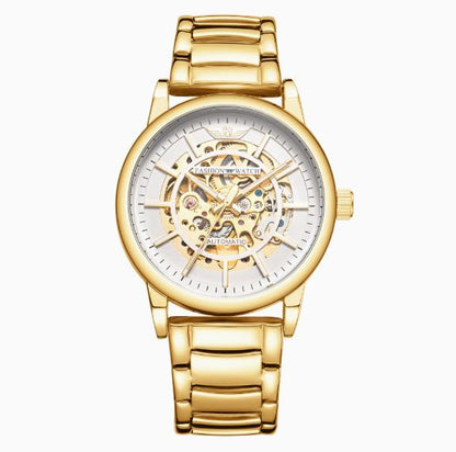 Gold Stainless Steel Waterproof Luxury Wristwatch