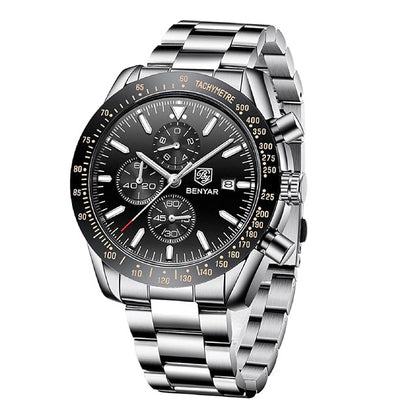 Watch for Men Analog Quartz Chronograph Waterproof Luminous Designer Mens Wrist Watches Business Work Sport Casual Dress Watch with Silicone Strap Elegant Gifts for Men