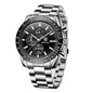 Watch for Men Analog Quartz Chronograph Waterproof Luminous Designer Mens Wrist Watches Business Work Sport Casual Dress Watch with Silicone Strap Elegant Gifts for Men