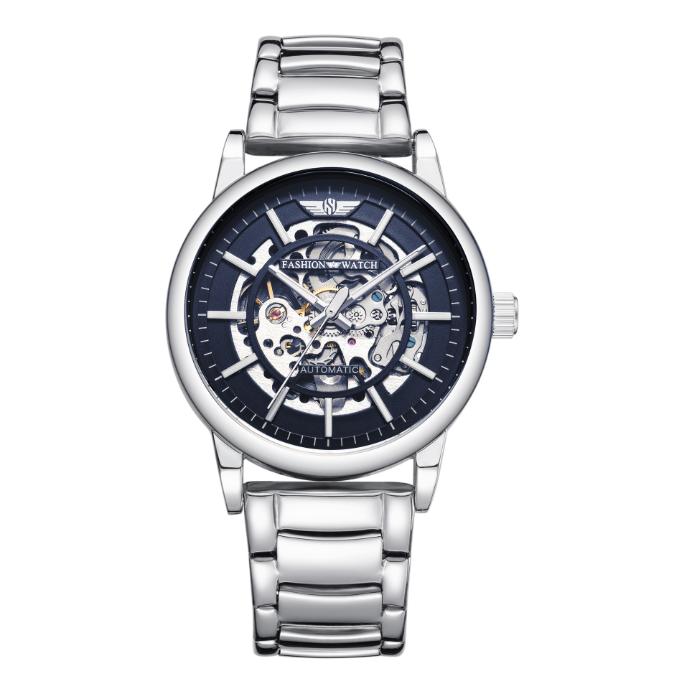 Silver Stainless Steel Waterproof Luxury Wristwatch