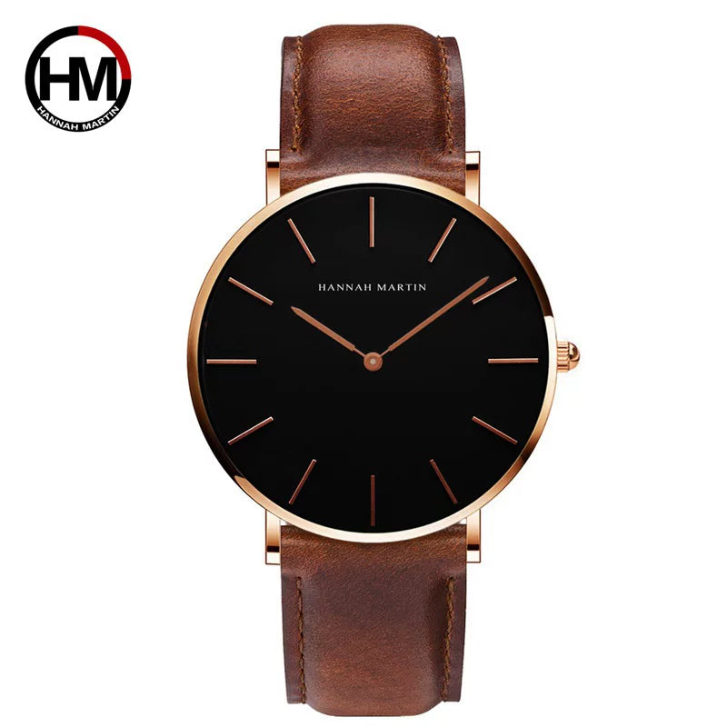 Minimalist Quartz Watch with Interchangeable Straps
