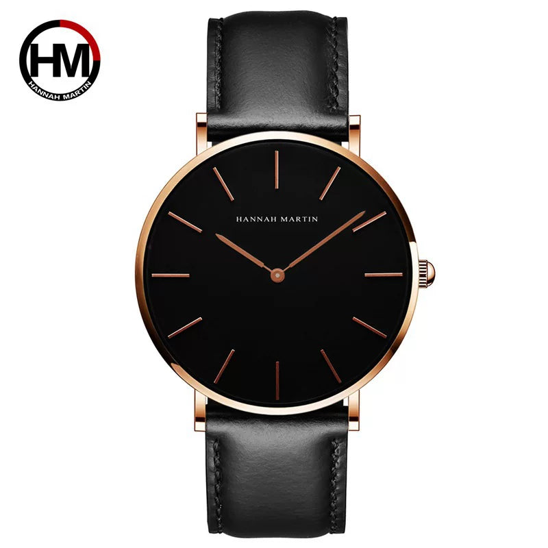 Minimalist Quartz Watch with Interchangeable Straps